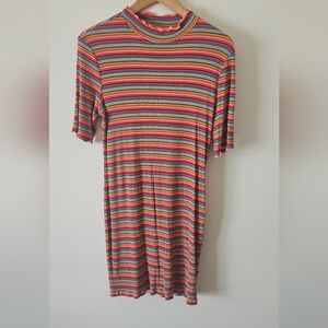 Socialite Striped Multicolor Rainbow Dress